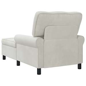 Chaise Lounge s polštářem Krémová 91 x 157 x 91 cm samet - obrázek 6