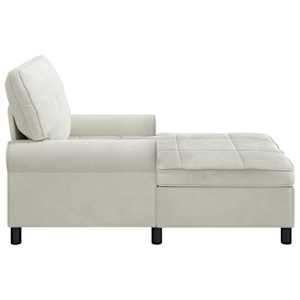 Chaise Lounge s polštářem Krémová 91 x 157 x 91 cm samet - obrázek 5