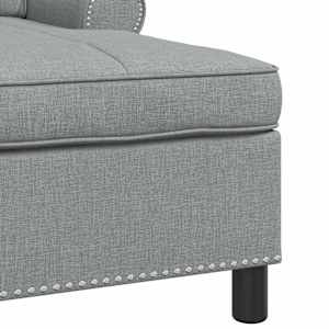 Chaise Lounge s polštářem Světle šedá 91 x 157 x 91 cm textil - obrázek 7