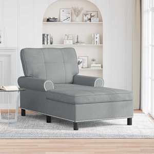 Chaise Lounge s polštářem Světle šedá 91 x 157 x 91 cm textil - obrázek 1