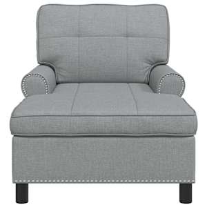 Chaise Lounge s polštářem Světle šedá 91 x 157 x 91 cm textil - obrázek 4