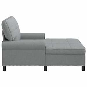 Chaise Lounge s polštářem Světle šedá 91 x 157 x 91 cm textil - obrázek 5