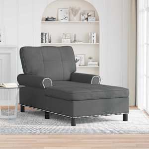 Chaise Lounge s polštářem Tmavě šedá 91 x 157 x 91 cm textil - obrázek 1