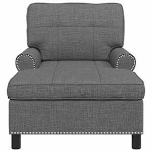 Chaise Lounge s polštářem Tmavě šedá 91 x 157 x 91 cm textil - obrázek 4