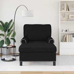 Chaise Lounge s polštářem Černý 91 x 157 x 91 cm textil - obrázek 3