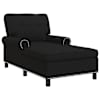 vidaXL Chaise Lounge Must kangas 91 x 157 x 91 cm