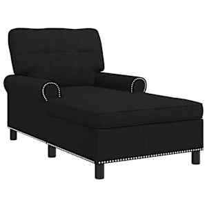 vidaXL Chaise Lounge Must kangas 91 x 157 x 91 cm