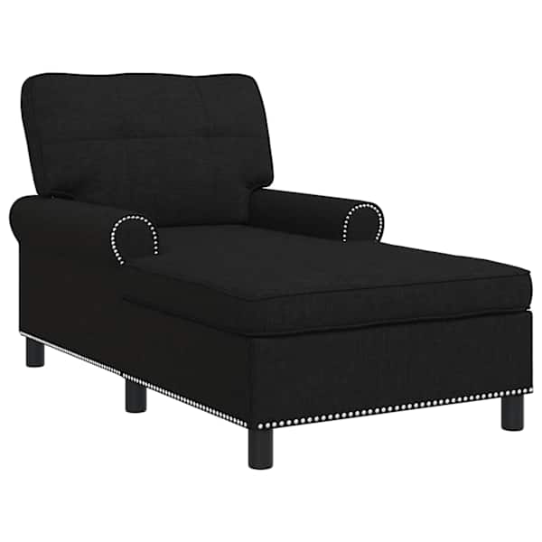 vidaXL Chaise Lounge Must kangas 91 x 157 x 91 cm