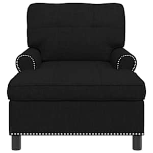 Chaise Lounge s polštářem Černý 91 x 157 x 91 cm textil - obrázek 4