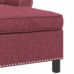 Chaise Lounge s polštářem Víno Červené 91 x 157 x 91 cm textil - obrázek 7