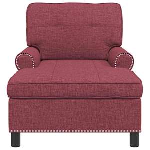 Chaise Lounge s polštářem Víno Červené 91 x 157 x 91 cm textil - obrázek 4