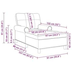 Chaise Lounge s polštářem Víno Červené 91 x 157 x 91 cm textil - obrázek 11
