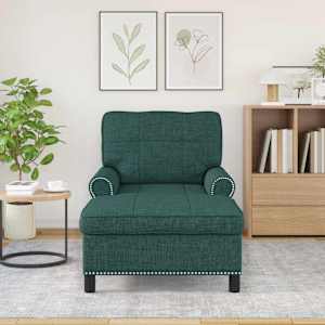 Chaise Lounge s polštářem Tmavě zelená 91 x 157 x 91 cm textil - obrázek 3