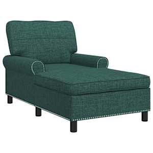 vidaXL Chaise Lounge Tume rohelise kangas 91 x 157 x 91 cm