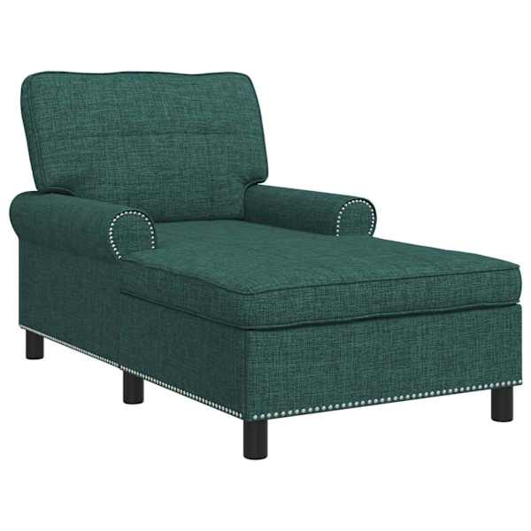 vidaXL Chaise Lounge Tume rohelise kangas 91 x 157 x 91 cm