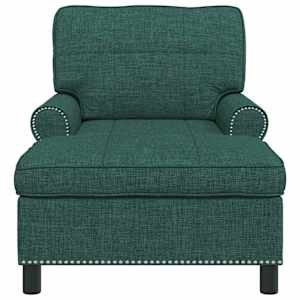 Chaise Lounge s polštářem Tmavě zelená 91 x 157 x 91 cm textil - obrázek 4