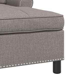 Chaise Lounge s polštářem Taupe 91 x 157 x 91 cm textil - obrázek 7