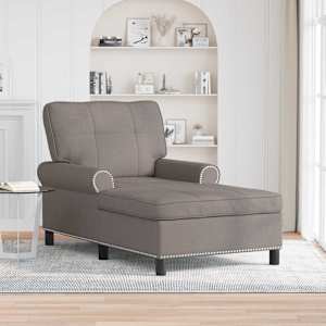 Chaise Lounge s polštářem Taupe 91 x 157 x 91 cm textil - obrázek 1