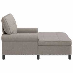 Chaise Lounge s polštářem Taupe 91 x 157 x 91 cm textil - obrázek 5