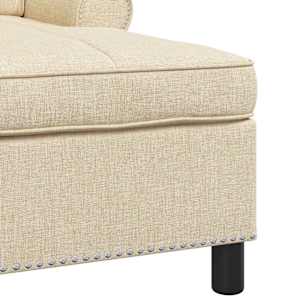 Chaise Lounge s polštářem Krémová 91 x 157 x 91 cm textil - obrázek 7