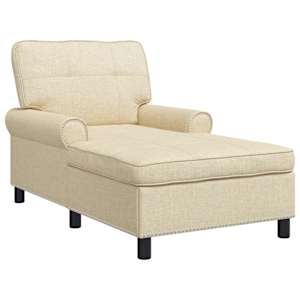 vidaXL Chaise Lounge cream kangas 91 x 157 x 91 cm