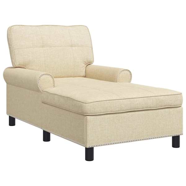 vidaXL Chaise Lounge cream kangas 91 x 157 x 91 cm