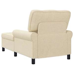 Chaise Lounge s polštářem Krémová 91 x 157 x 91 cm textil - obrázek 6