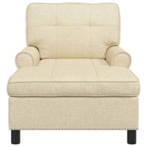 Chaise Lounge s polštářem Krémová 91 x 157 x 91 cm textil - obrázek 4