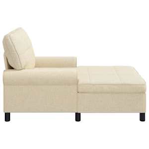 Chaise Lounge s polštářem Krémová 91 x 157 x 91 cm textil - obrázek 5
