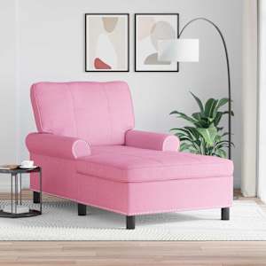 Chaise Lounge s polštářem Růžová 91 x 157 x 91 cm textil - obrázek 1