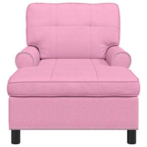 Chaise Lounge s polštářem Růžová 91 x 157 x 91 cm textil - obrázek 4