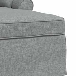 Lounge chaise s volánem s polštářem 3 pcs Světle šedá textil - obrázek 7