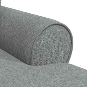 Lounge chaise s volánem s polštářem 3 pcs Světle šedá textil - obrázek 8