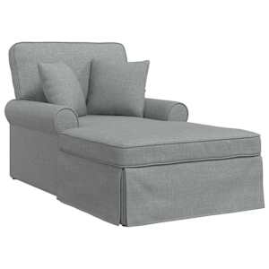 vidaXL Chaise lounge p&ouml;&ouml;ratud &auml;&auml;rega 3 tk Helehall kangas