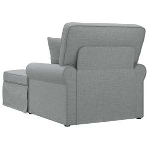 Lounge chaise s volánem s polštářem 3 pcs Světle šedá textil - obrázek 6