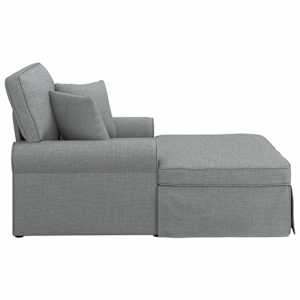 Lounge chaise s volánem s polštářem 3 pcs Světle šedá textil - obrázek 5