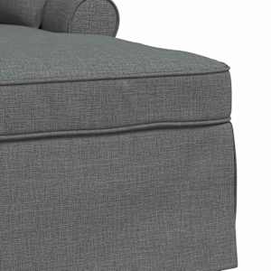 Lounge chaise s volánem s polštářem 3 pcs Tmavě šedá textil - obrázek 7
