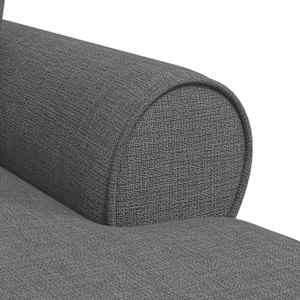 Lounge chaise s volánem s polštářem 3 pcs Tmavě šedá textil - obrázek 8