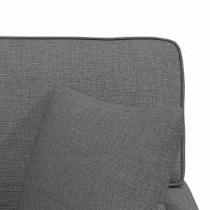 Lounge chaise s volánem s polštářem 3 pcs Tmavě šedá textil - obrázek 9