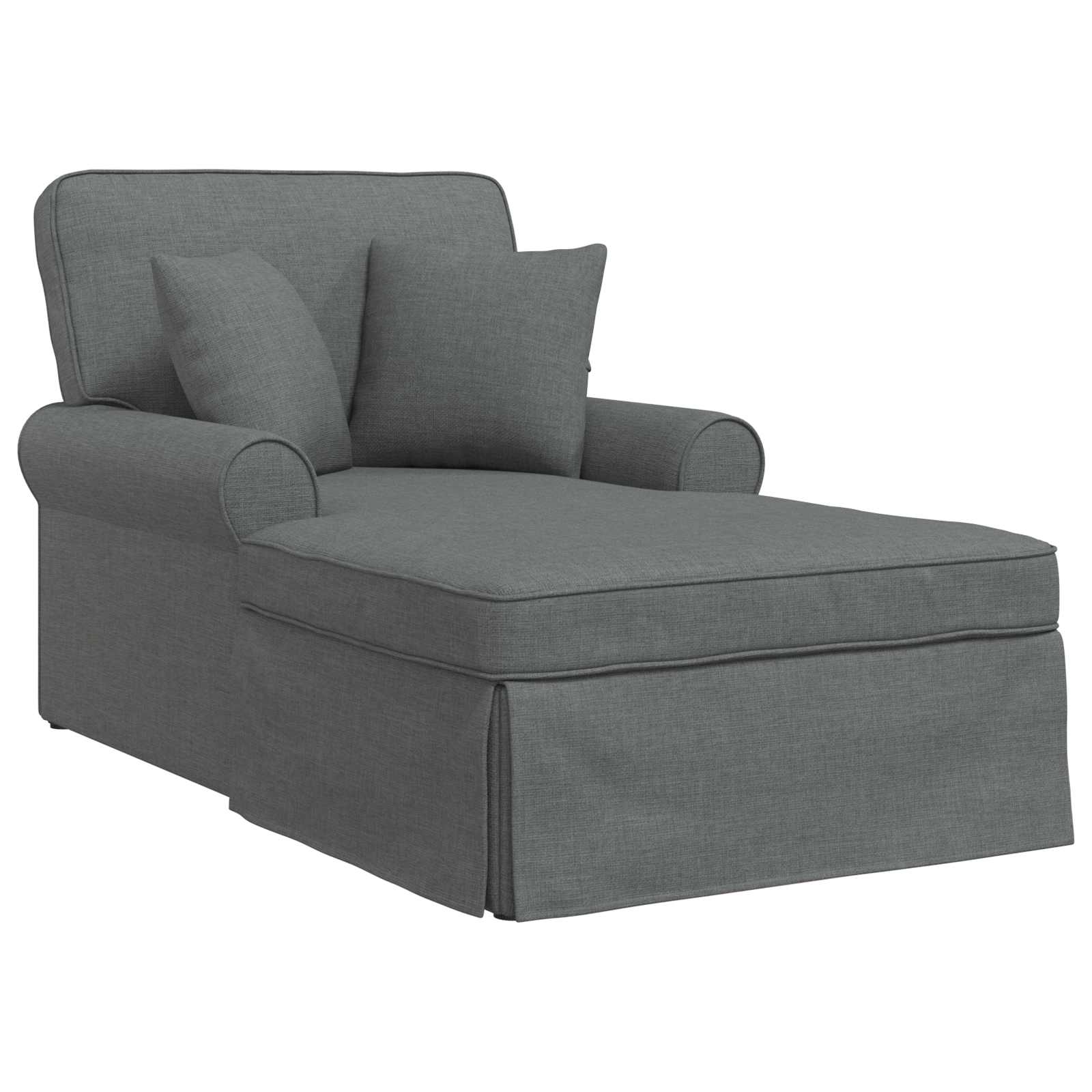 Thumbnail - vidaXL Chaise Lounge mit Rock mit Kissen 3 pcs Dunkelgrau Stoff