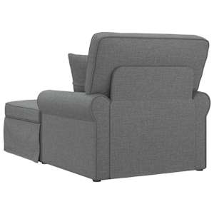 Lounge chaise s volánem s polštářem 3 pcs Tmavě šedá textil - obrázek 6