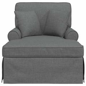 Lounge chaise s volánem s polštářem 3 pcs Tmavě šedá textil - obrázek 4