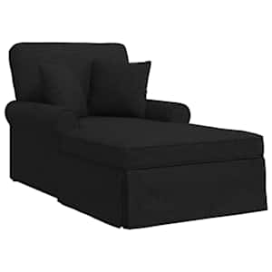 vidaXL Chaise lounge p&ouml;&ouml;ratud &auml;&auml;rega 3 tk Must kangas 91 x 157 x 91 cm