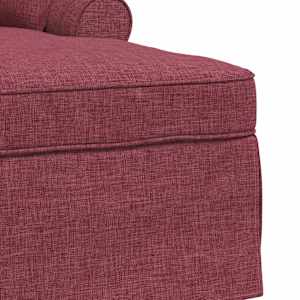 Lounge chaise s volánem s polštářem 3 pcs Víno Červené textil - obrázek 7