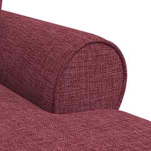 Lounge chaise s volánem s polštářem 3 pcs Víno Červené textil - obrázek 8