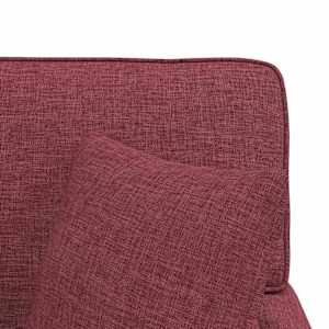 Lounge chaise s volánem s polštářem 3 pcs Víno Červené textil - obrázek 9