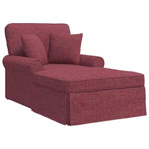 vidaXL Chaise lounge p&ouml;&ouml;ratud &auml;&auml;rega 3 tk Veinpunane kangas