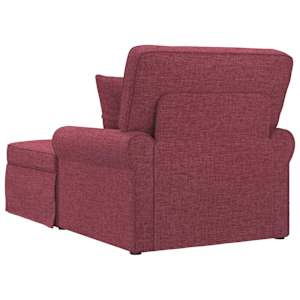 Lounge chaise s volánem s polštářem 3 pcs Víno Červené textil - obrázek 6