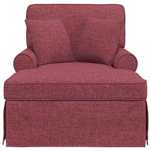 Lounge chaise s volánem s polštářem 3 pcs Víno Červené textil - obrázek 4