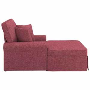 Lounge chaise s volánem s polštářem 3 pcs Víno Červené textil - obrázek 5